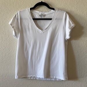 Reiss White V-Neck Short Sleeve Tee